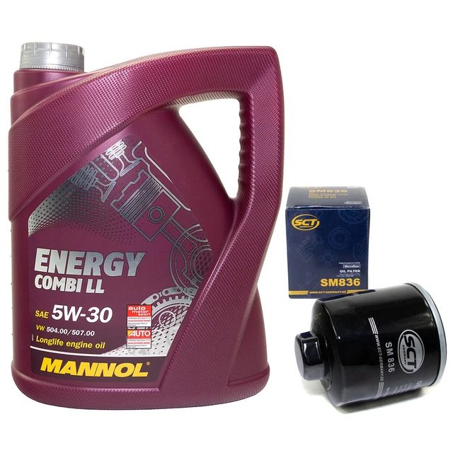 HUILE MOTEUR KIT 5W30 5 Litre + Filtre à Sm 836 pour Audi 200 Siège VW