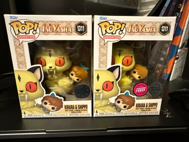 Funko Inuyasha Kirara & Shippo Flocked #1311 Exclusive Chase Bundle + Protector 2