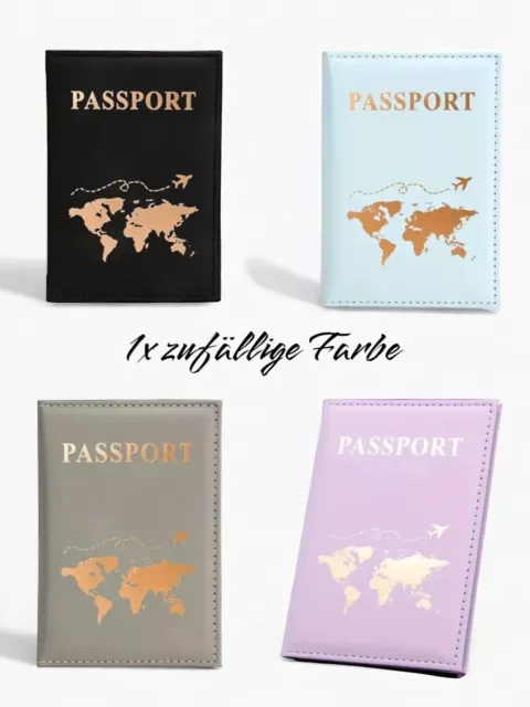 1x Reisepasshülle Tasche Passport Brieftasche PU Leder Pass Mappe Ausweishülle