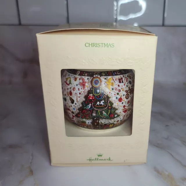 Vintage 1981 Hallmark Keepsake Unbreakable Satin Ball Christmas Ornament In Box