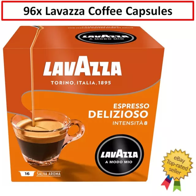 96PK Lavazza Coffee Pods Espresso Caps Delizioso Capsules Sweet Smooth strong