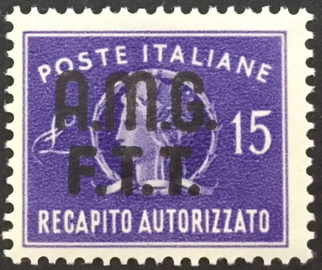 Italy Trieste A (AMG-FTT) - Recapito Aut. Sassone n.3 MNH** cv 155$