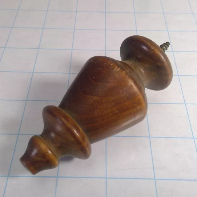 Original Vintage Antique Victorian Dark Wooden Curtain Tie-Back Door Stop Finial