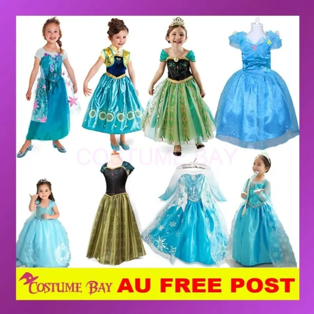 Disney Frozen Girl Costume Anna Elsa Queen Princess Birthday Party Dress Tutu