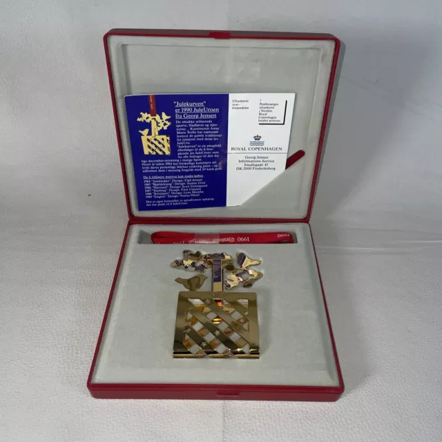 1990 Christmas Basket CHRISTMAS MOBILE 24 carat gold plated GEORG JENSEN