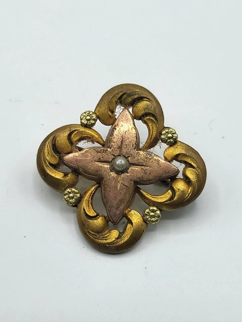 Pendentif/broche RAMBAUD Edouard étoile Ajourée Dorée Avec Brillants - Occasion Superbe état