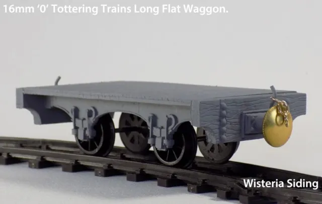 16mm scale Long Flat Waggon Ready to Run on '0' gauge track with coupling chain