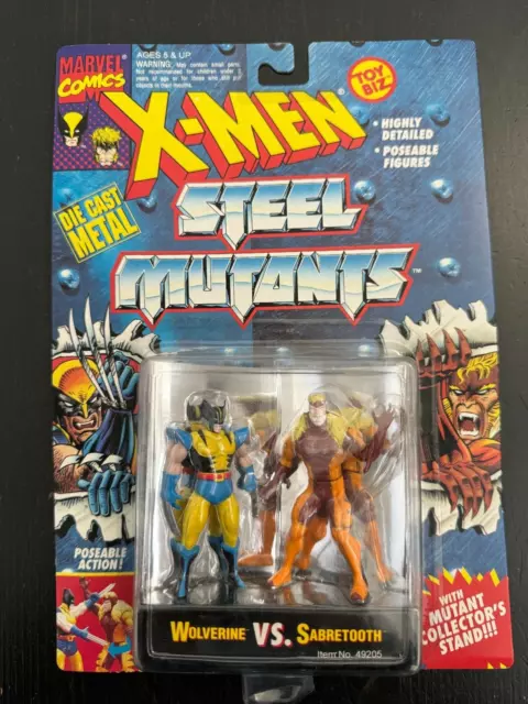 Marvel X-MEN Steel Mutants 1994 Wolverine Vs Sabretooth Action Figures Toy Biz