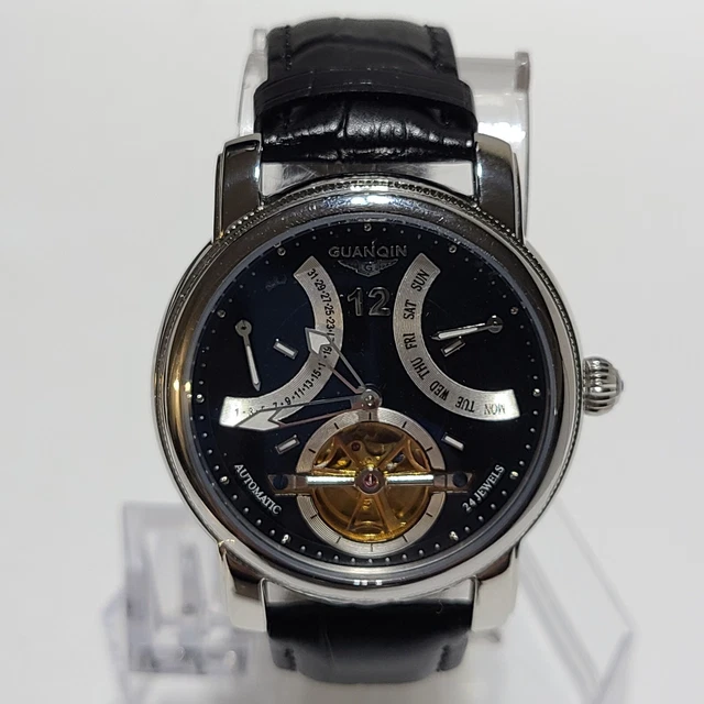 GUANQIN Top Brand Luxury Male Quartz Wrist Watch for Mens Chronograph Waterproof
