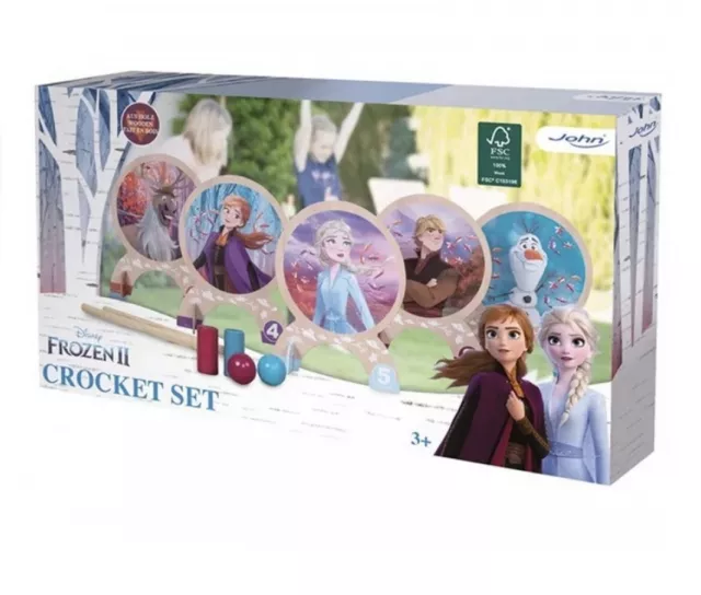 Disney Frozen 2  Eiskönigin Crocket Set Krocket aus Holz Anna Elsa Kinder