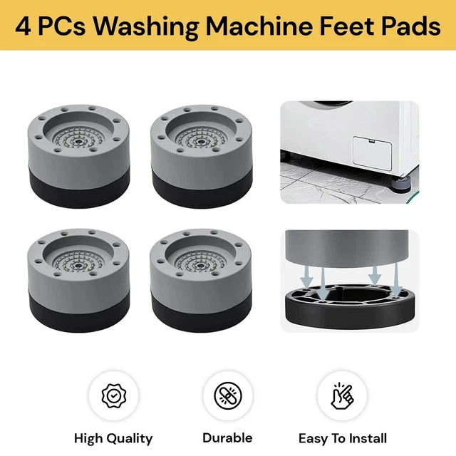 Machine Foot Mat ANTI VIBRATION PAD Feet Mats Washing Machine Non Slip Noise Shock Proof ...