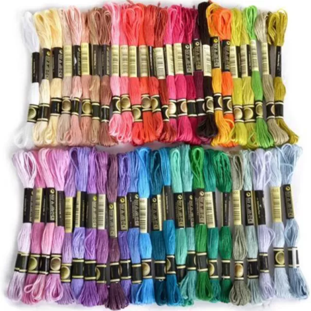 8 PCS Multi Colors Cross Stitch Cotton Embroidery Thread Floss Sewing Skeins