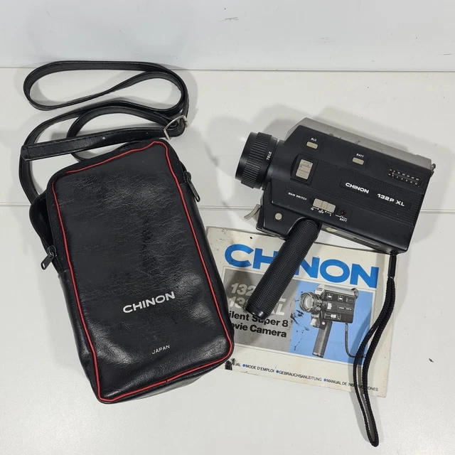 Cámara fotográfica y estuche de cine Chinon 312PXL Super 8 - completamente funcionando