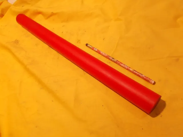 RED POLYURETHANE ROD plastic round bar stock 1-1/2" OD x 19-1/4" LONG