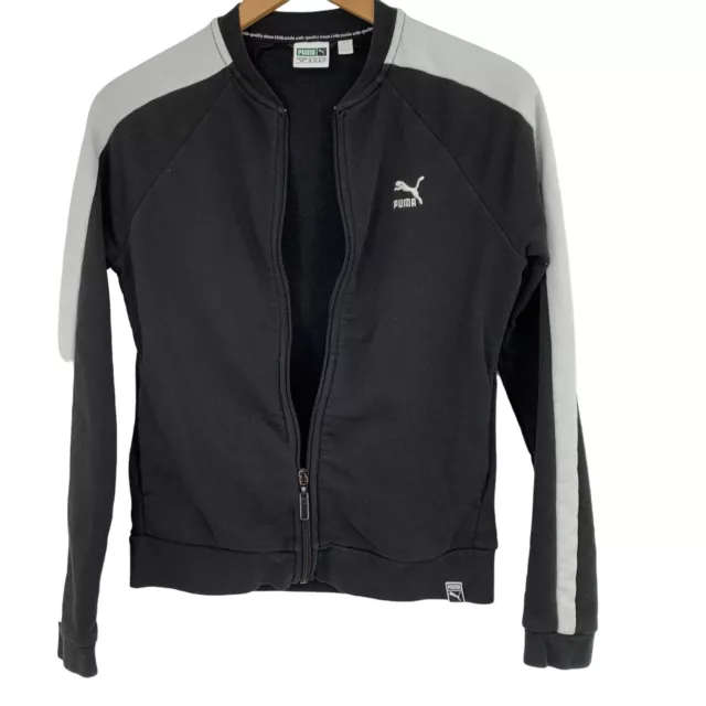 Womens Puma Classics Track Jacket Stripe Zip Black Logo 572488 Small Run 2358