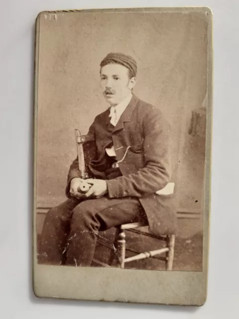 Victorian Carte de Visite CDV: Handsome Man Fashion: C J Emeny: Walton Ipswich