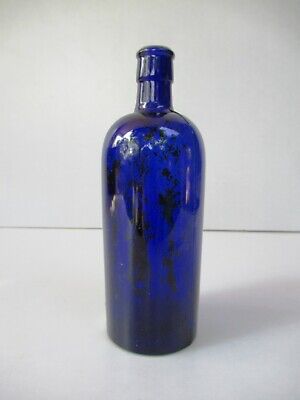 Antik Gift Flasche Glas Kobaltblau Pharmacy Apotheker & Medizin Chemis " F4 2