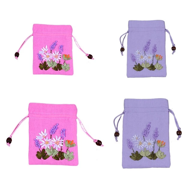Sacchetto lavanda cordino con cordino borsa imitazione ricamo