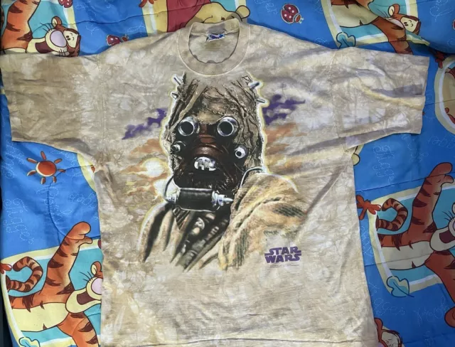 vintage star wars liquid blue shirt xl Tusken Raider