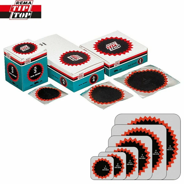 Rema Tip Top 30-Pack Round Tire Patch Kit – Flat Tire Tube Repair Refill