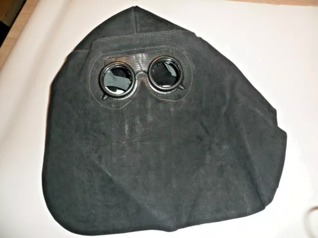 Leder Schweißermaske,Schweißerhelm,Schweißschirm mit Klappvisier Glas 50 mm rund