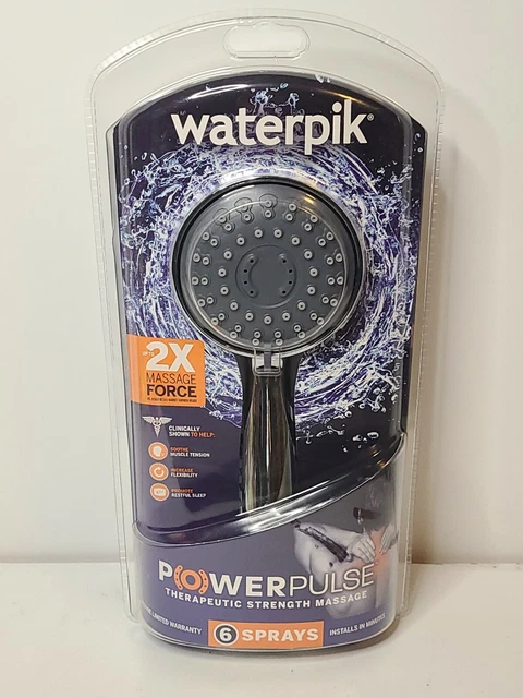Waterpik Power Pulse 2X Massage Force Shower Head w/ 6 Sprays XAU-643E