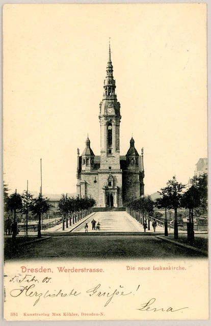 Ansichtskarte Dresden Südvorstadt Werder Strasse Lukaskirche