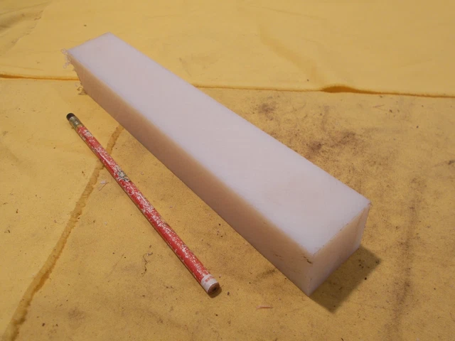1 1/2" SQUARE NYLON BAR machinable plastic flat sheet stock 1 1/2" SQ x 9 3/4"