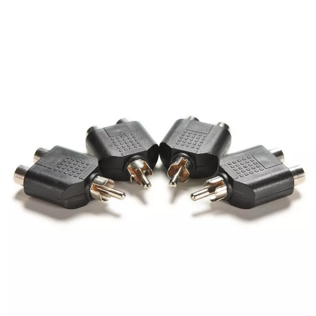 4x RCA Y Divisor Audio-Video Enchufe Convertidor Macho a 2 Hembra Cable Adaptador、NiEL