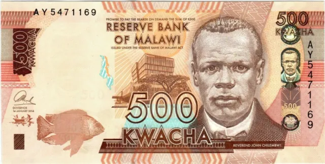 Malawi 500 Kwacha 2014 Unc P-66