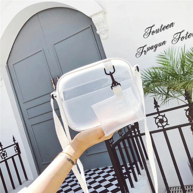 Girl's Fashion Hnadbag Transparent PVC Clear Shoulder bag Clutch Purse US