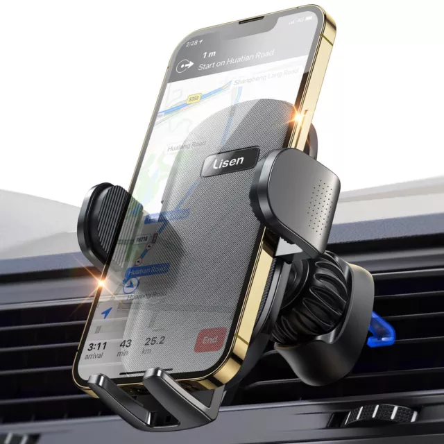 Car Phone Holder Mount Vent Grip Lock System 360° Rotation For iPhone Samsung
