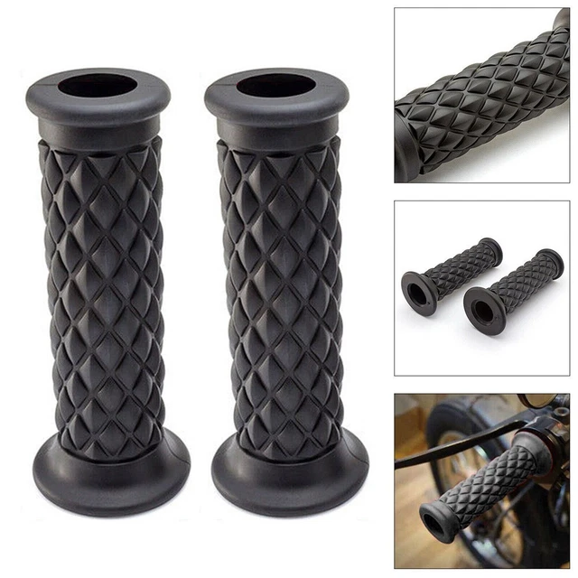 Nero Manubrio Nero Manopole Sinistra e Destra Sinistro 7/8 " Motocicletta Gomma