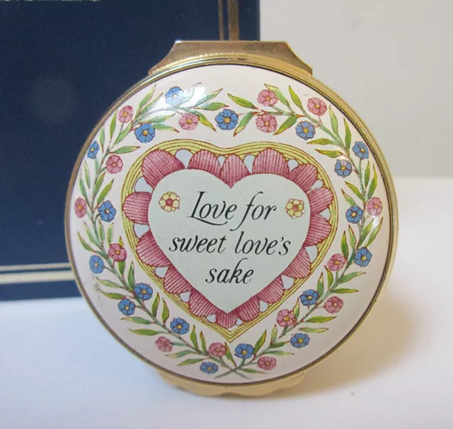 Halcyon Days Enamel Box Valentine 1989 Love for Sweet Love's Sake