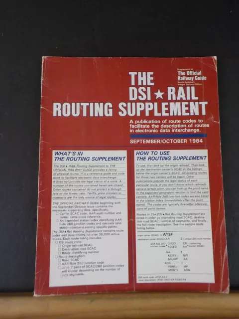 DSI Rail Routing Supplement 1984 September October Official Guide