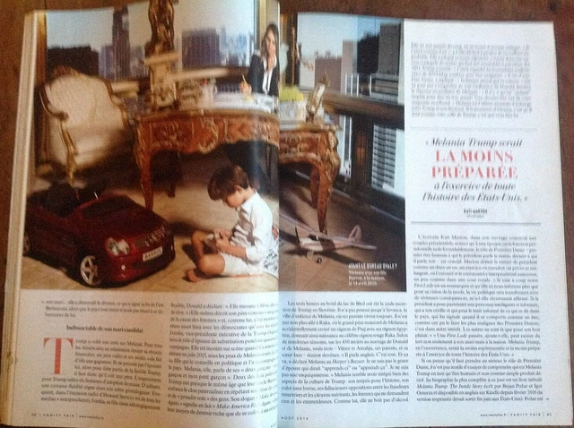 Vanity fair magazine Donald & Melania Trump 2016 rare French copy Aug 2016