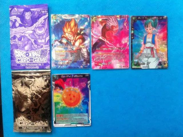 lot 4 Cartes PROMO Dragon Ball Super FR card Game  pack promotionnel PR Tournoi 