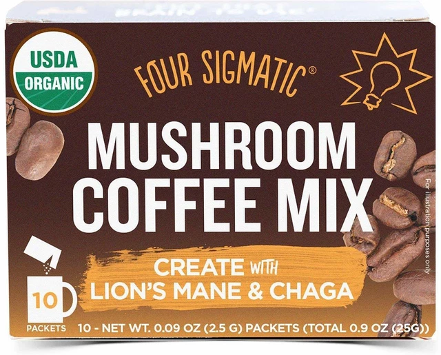 Mezcla de café de hongos con melena de león y chaga de four sigma foods, 10 oz