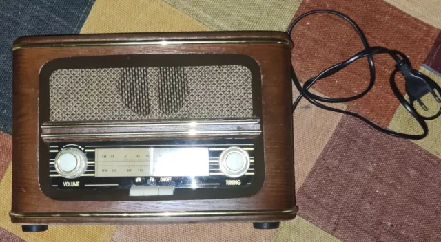 Roadstar Newtro Brown Vintage Design Mw/Fm/Am Retro Radio