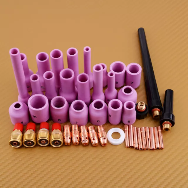 46pcs TIG Gas Lens Body Assorted Size Fit For TIG Welding Torch WP9 WP20 WP25