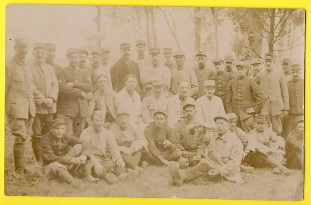 cpa Carte Photo SOLDATS MILITAIRES Régiments 138, 144... Guerre Clairon war