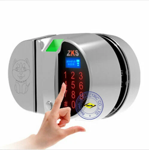 Foro aperto doppia impronta digitale aperta + serratura porta vetro password per accesso