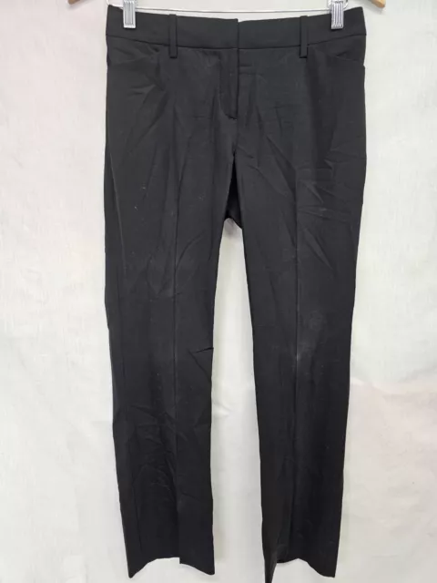 Theory Tailored Pant In Sevona Stretch Wool Size 2 Womens Solid Black