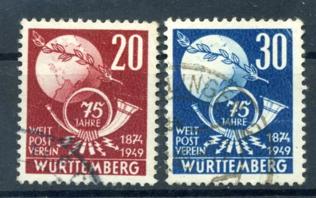 880662) Frz. Zone Württemberg Nr. 51-52 gestempelt, UPU, Weltpostverein