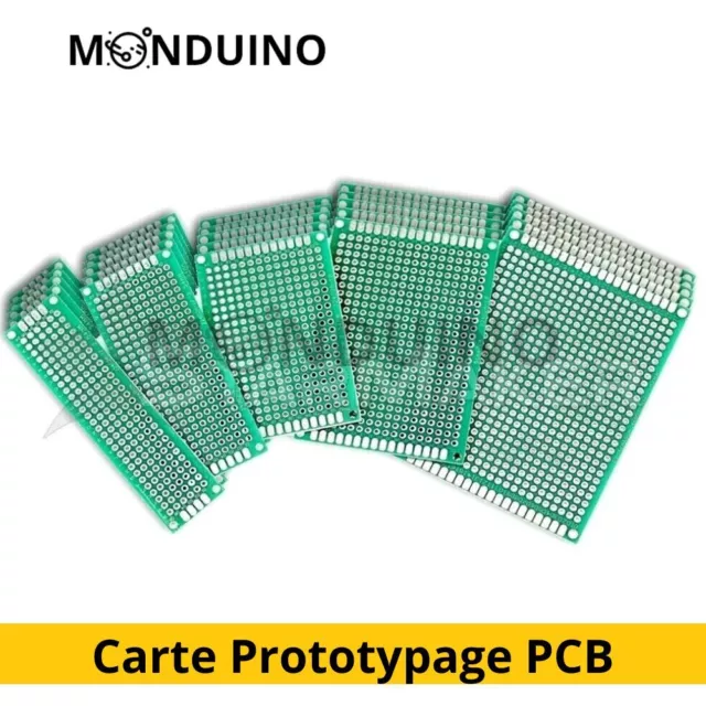 Carte Prototypage PCB Board perforée 2.54mm Double face - Dimensions au choix