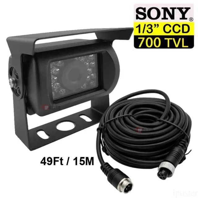 HD 700TVL Sony CCD 18 IR LEDs Reversing Camera+15m 12/24V For Truck Caravan Van