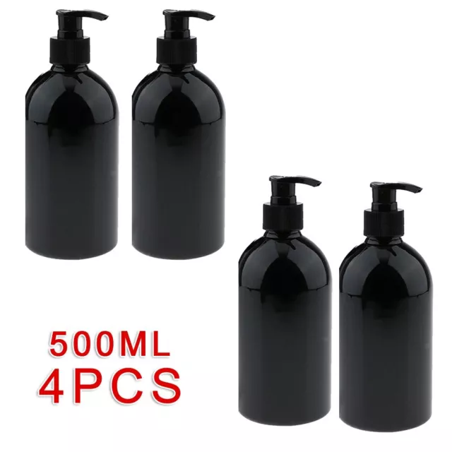 500mL PET Empty Lotion Pump Bottles Shampoo Soap Dispenser (Pack of 4)