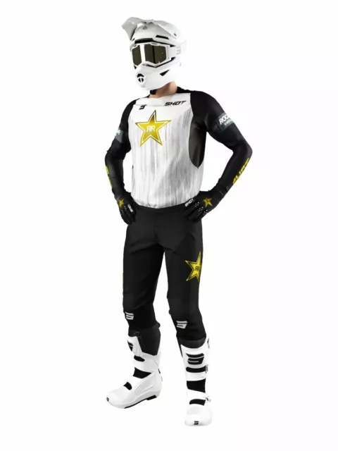 Shot Rockstar Energy Motocross Kit MX Jersey & Pants Contact Black White 2