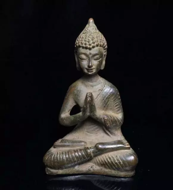 Buddha Statue Exorcism Peace Wealth Beautiful Old Tibet Tibetan Bronze Buddhism