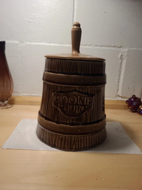 VINTAGE MCCOY POTTERY Ceramic Butter Churn Cookie Jar $16.00 - PicClick